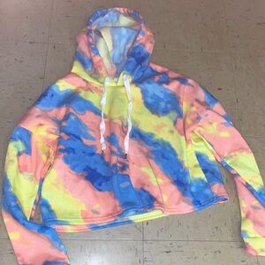 Ardene Cropped Tie Dye Polyester Hoodie